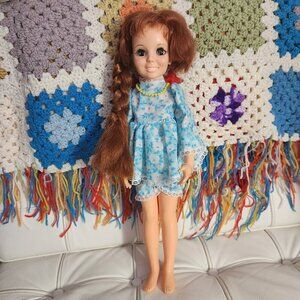 Vintage 1969 Crissy Doll Ideal Toy Growing Auburn Hair Sleepy Eyes Dress Shorts